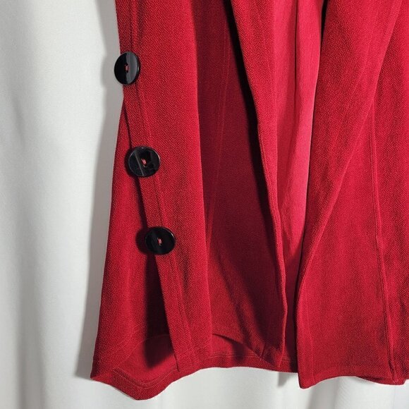 Soft Surroundings Women's Red Mesa Button Long Open Vest Size S - Picture 5 of 14